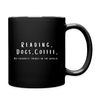 Reading Coffee And Dogs - Full Color Mug - black - Right