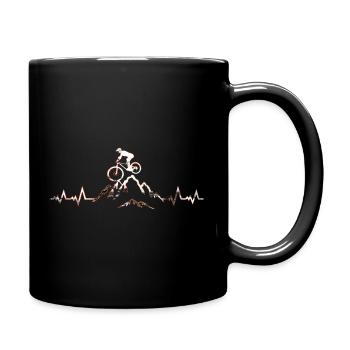 Mountain Bike Heartbeat Ride - Full Color Mug - black - Right