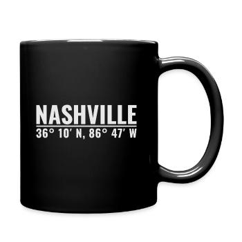 Nashville Tennessee Coordinates - Full Color Mug - black - Right