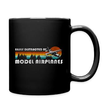 Model Airplane Miniature Flying Machine Art - Full Color Mug - black - Right