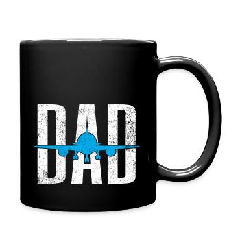 Pilot Dad Airplane Father Father s Day Vintage - Full Color Mug - black - Right