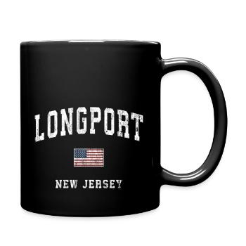 Longport New Jersey Nj American Flag Sports - Full Color Mug - black - Right