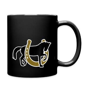 Horse with horseshoe - Full Color Mug - black - Right