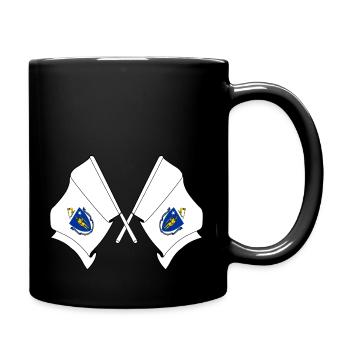 Two flags crossed Massachusetts - Full Color Mug - black - Right