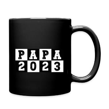 Papa 2023 Vintage Checkerboard for New Dad - Full Color Mug - black - Right