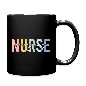 Emergency Nurse Shirt ER Nurse ED Nursing - Full Color Mug - black - Right