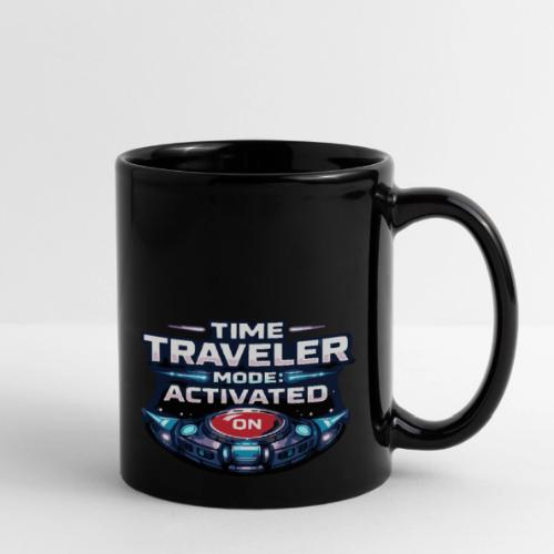 Time Traveler Mode – Futuristic Neon Sci-Fi Tee - Full Color Mug