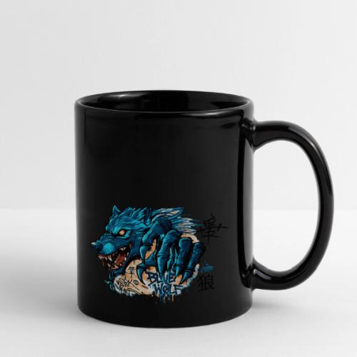 Blue Wolf Graffiti Street Art - Full Color Mug