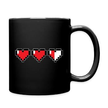 Pixelated Gaming Hearts - Full Color Mug - black - Right