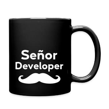 Seã±Or Senior Developer It Nerd Developer Pun - Full Color Mug - black - Right