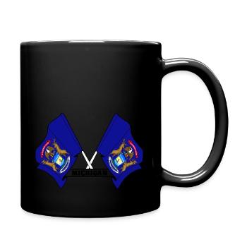 Two flags text 'MICHIGAN' - Full Color Mug - black - Right