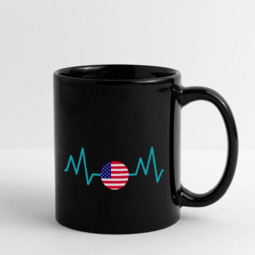 Heartbeat USA Flag – Patriotic American Pride Tee - Full Color Mug