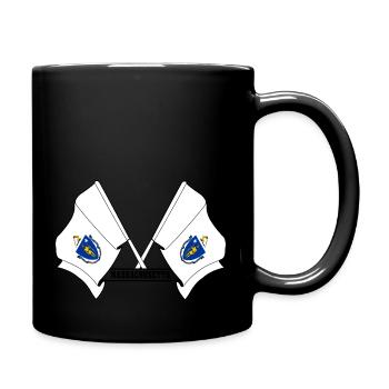 Two flags text 'MASSACHUSETTS' - Full Color Mug - black - Right
