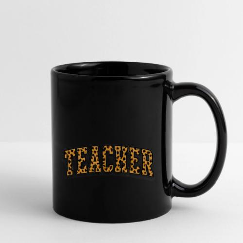 Leopard Print Teacher Typography - Full Color Mug