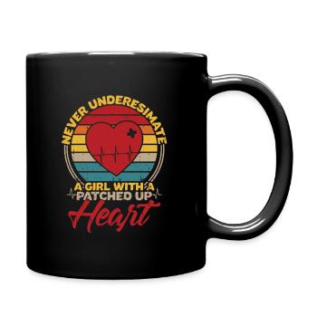 Bypass Surgery Open Heart Surgery Survivor Recover - Full Color Mug - black - Right