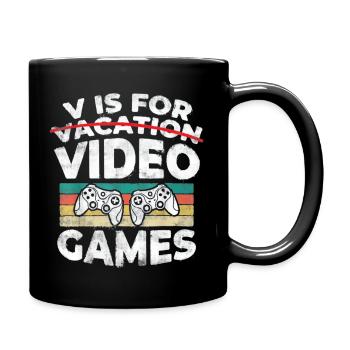 V Is For Video Games - Full Color Mug - black - Right