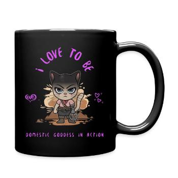 Domestic goddess in action - Full Color Mug - black - Right