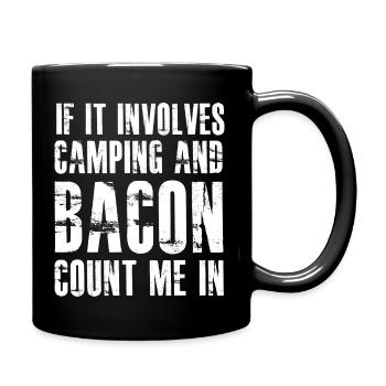 If It Involves Camping Bacon Count Me In - Full Color Mug - black - Right