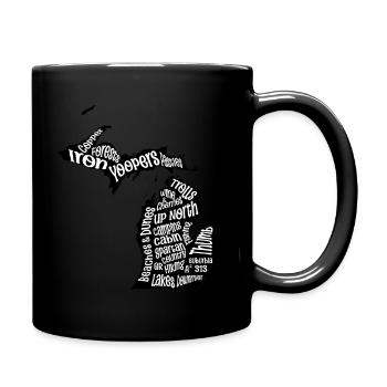 Michigan Word Art - Full Color Mug - black - Right