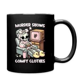 Murder shows comfy clothes t shirt - Full Color Mug - black - Right