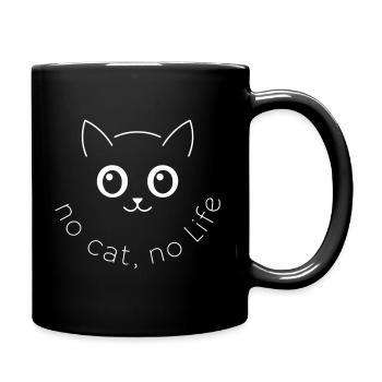 cat and cats funny cat no cat no life - Full Color Mug - black - Right