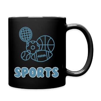 Black and White Bold Sports Typography T Shirt - Full Color Mug - black - Right