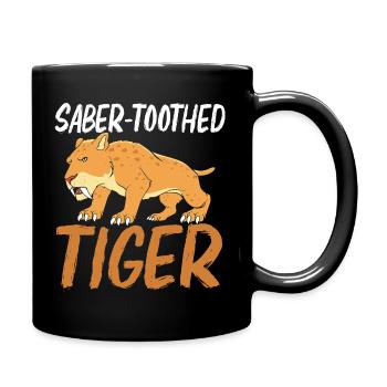 Prehistoric Smilodon Sabertooth Tiger - Full Color Mug - black - Right