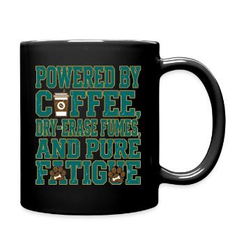 Powered by Coffee: Pawprints & Brew - Full Color Mug - black - Right