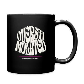 Please Speak Quietly Distorted Typography - Full Color Mug - black - Right