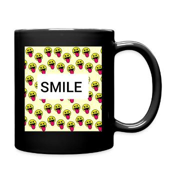 Smile - Floral Positive Long Sleeve Shirt - Full Color Mug - black - Right