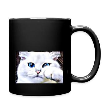 cute cat - Full Color Mug - black - Right