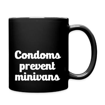 Condoms Prevent Minivans Quote - Full Color Mug - black - Right