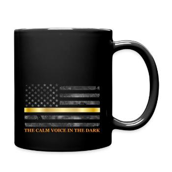 Dispatcher - Thin Yellow Gold Line 911 Emergency - Full Color Mug - black - Right