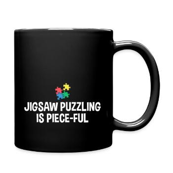 Jigsaw Puzzling Is Piece-Ful Jigsaw Puzzle - Full Color Mug - black - Right