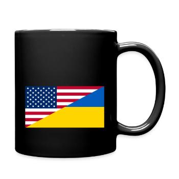 American Support For Ukraine Peace Usa Flag Ukrain - Full Color Mug - black - Right
