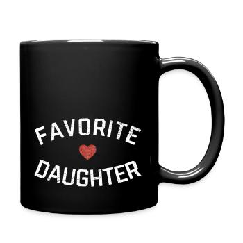 Favorite Daughter Heart Distressed Faded - Full Color Mug - black - Right