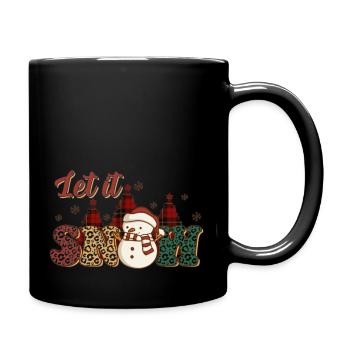 Greetings in the winter, with fresh snow on a men' - Full Color Mug - black - Right