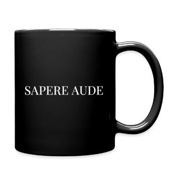 Sapere Aude Bold White Serif on Black - Full Color Mug - black - Right