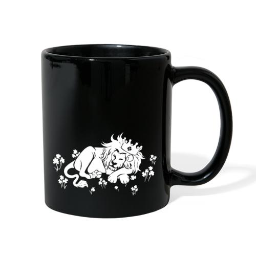 Clover King White Cute Lion Shamrock Irish - Full Color Mug