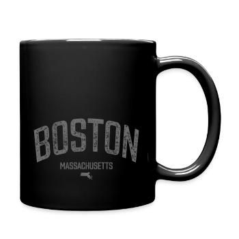 Boston Massachusetts Distressed Massachusetts Bost - Full Color Mug - black - Right