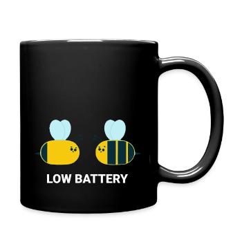 Low Battery Bees - Full Color Mug - black - Right