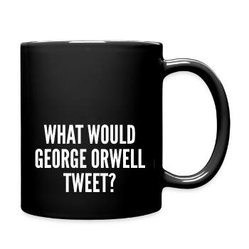 What Would George Orwell Tweet - Full Color Mug - black - Right