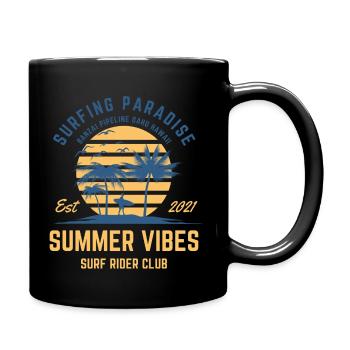 Summer vibes surf clothing and accessories - Full Color Mug - black - Right
