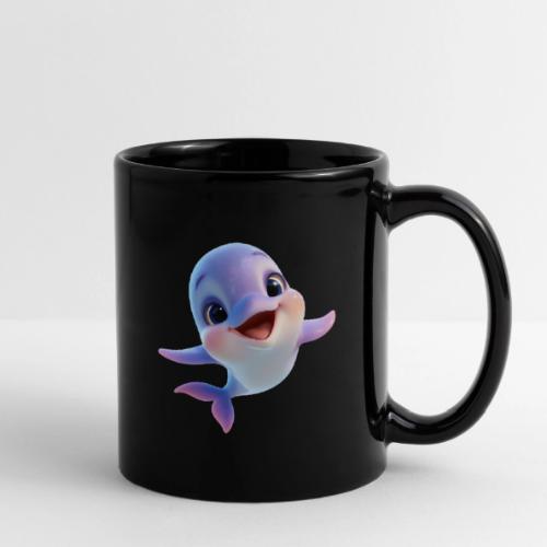 Purple-White Smiling Baby Dolphin - Full Color Mug