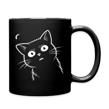 Surprised cat. - Full Color Mug - black - Right