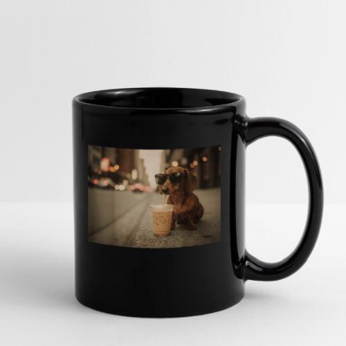 Funny Dachshund Iced Coffee Lover Tee - Full Color Mug