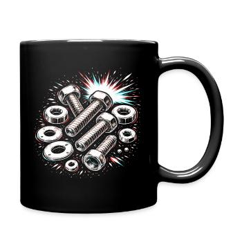 Screws Nuts Mechanic Tool Design - Full Color Mug - black - Right