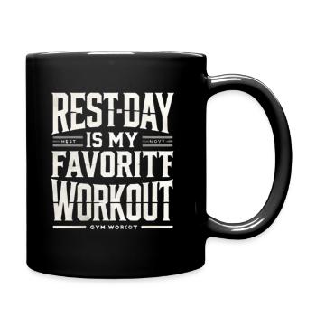 Gym humor, rest day - Full Color Mug - black - Right