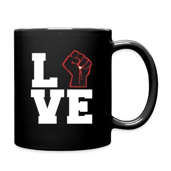 Black Live Matter Love With Fist - Full Color Mug - black - Right