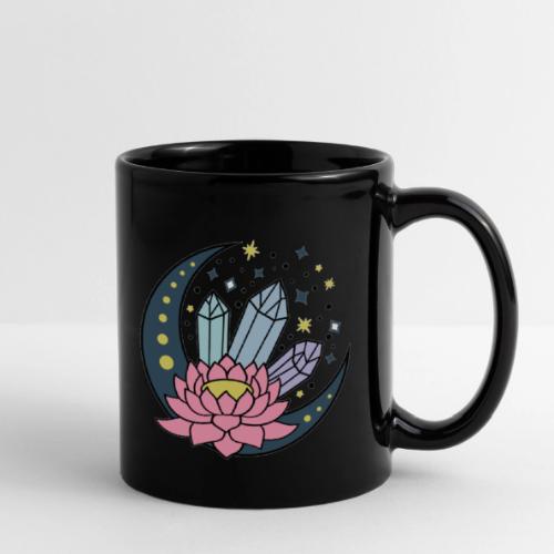 Half A Moon, Healing Crystals Lotus Flower - Full Color Mug